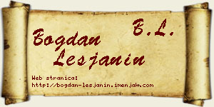 Bogdan Lešjanin vizit kartica
